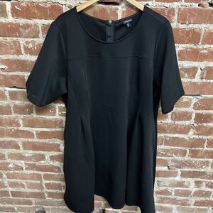 Torrid Black Scuba A-Line Midi Dress 26 Plus Size